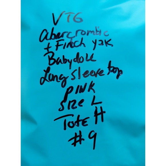Abercrombie & Fitch Y2K Vintage Pink V Neck Babydoll Long Sleeve Top Size L - Picture 8 of 8
